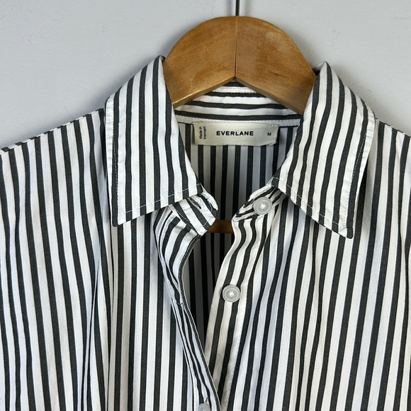 Everlane Supima Cotton Midi Collared Shirt Dress Size Medium Relaxed Fit Pockets - Picture 14 of 16